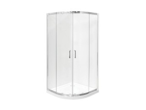 Besco Modern 80x80x185 MP-80-185-M chromowana narożna półokrągła kabina prysznicowa mrożone szkło