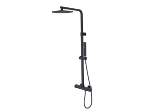 Besco Modern/Varium BP-MVT-CZ czarny-matowy termostatyczny zestaw prysznicowy natynkowy