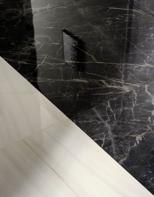 Płytki gresowe czarny marmur z brąz żyłą Marazzi Allmarble St. Laurent MMVG 60x60 16370