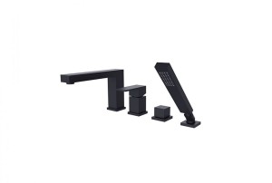 Besco Modern/Varium BW-MV4-CZ czarna-matowa bateria wannowa 4-otworowa