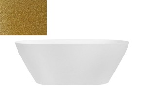 Besco Moya Glam 160x68 #WMD-160-MZ złota wanna wolnostojąca z chromowanym korkiem klik-klak
