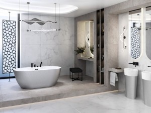 Besco Navia Glam Srebrna 160x80 #WA-160-NSG wanna wolnostojąca z grafitowym przelewem