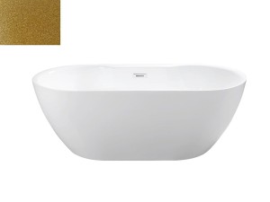 Besco Navia Glam Złota 150x80  #WA-150-NZG wanna wolnostojąca z grafitowym przelewem