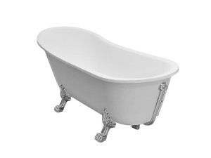 Besco Olaya 160x68 #WAO-160+BI wanna wolnostojąca z białymi nogami