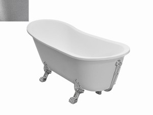 Besco Olaya Glam Srebrna 160x68 #WAO-160-GSC wanna wolnostojąca z chromowanymi nogami