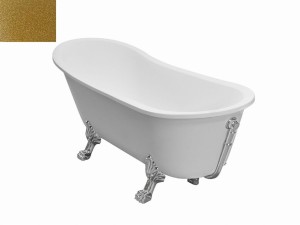 Besco Olaya Glam Złota 160x68 #WAO-160-GZW wanna wolnostojąca z białymi nogami