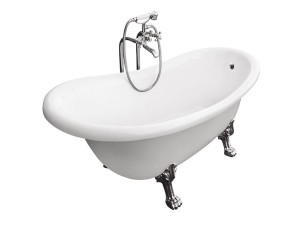 Besco Otylia 160x77 #WKO-160W-CH wanna wolnostojąca z chromowanymi nogami