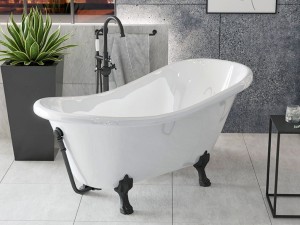 Besco Otylia 170x77 #WKO-170W+CZ wanna wolnostojąca z czarnymi nogami