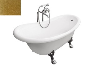 Besco Otylia Glam Złota 160x77 #WKO-160-GZC wanna wolnostojąca z chromowanymi nogami