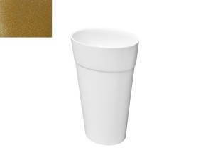 Besco Uniqa Glam Złota umywalka wolnostojąca 32x46x84 #UMD-U-WGZW z białym korkiem klik-klak