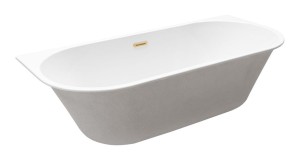 Besco Vica Slim + 170x80 #WAVS-170-B+ wanna wolnostojąca przyścienna z białym przelewem