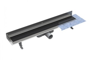 Besco Virgo Next Black 70 OL-70-VNB przyścienny odpływ liniowy z czarnym szklanym rusztem