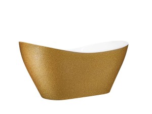 Besco Viya Glam Złota 160x70 #WMD-160-VZ wanna wolnostojąca z chromowanym korkiem klik-klak