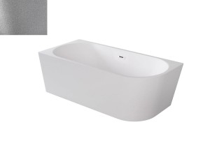 Besco Zoya Glam Srebrna Lewa 170x80 #WA-170-ZLSG wanna wolnostojąca narożna z grafitowym przelewem