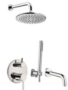 Emmevi Rubinetterie Filo FIL019ZSCW3ACR chromowany podtynkowy zestaw wannowo-prysznicowy