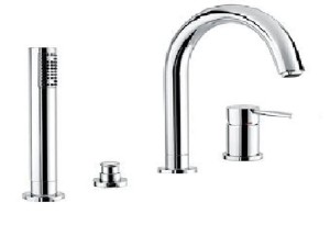 Emmevi Rubinetterie Piper 45120CR bateria wannowa 4-otworowa jednouchwytowa chrom