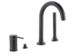 Emmevi Rubinetterie Piper 45120NO bateria wannowa 4-otworowa jednouchwytowa czarna