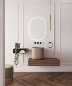 Hozze Malmo 500-014 lustro owalne z oświetleniem LED 60x80 cm bez ramy z włącznikiem na tafli i matą grzewczą