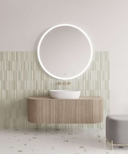 Hozze Perle 500-012 lustro okrągłe z oświetleniem LED 80 cm bez ramy z włącznikiem na tafli i matą grzewczą