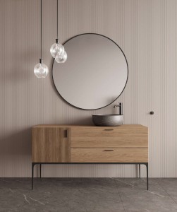Hozze Vila 500-001 lustro okrągłe 70 cm w ramie czarny mat
