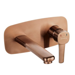 Invena Bateria umywalkowa podtynkowa Glamour Miedź BP-02-U14-V