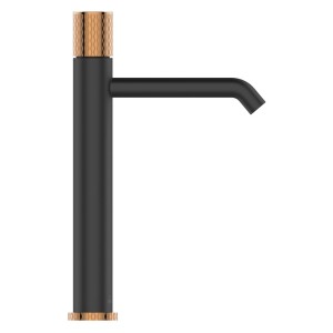 Invena Bateria umywalkowa stojąca wysoka Moonlight Trend Czarna/Rose Gold BU-77-W14-V