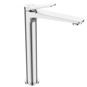 Invena chromowana wysoka stojąca bateria umywalkowa Alonia BU-70-W01-V