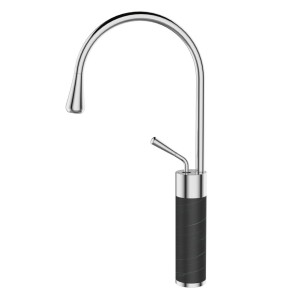 Invena wysoka bateria umywalkowa stojąca Gabro Trend czarna/chrom BU-33-W08-V