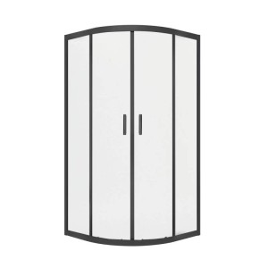 Kabina prysznicowa Uno Black 90x90 półokrągła czarna narożna