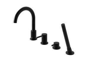 Kohlman AXEL BLACK QB244AB bateria wannowa 4 - otworowa czarna