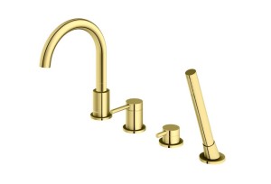Kohlman AXEL GOLD QB244AGD bateria wannowa 4 - otworowa złota