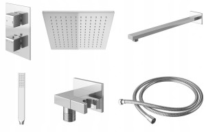 Kohlman EXCELENT QW432HQ40 zestaw prysznicowy termostatyczny z deszczownicą Q40 chrom