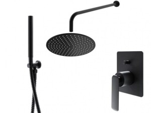 Kohlman EXPERIENCE BLACK QW210EBR30 zestaw prysznicowy z deszczownicą R30EB czarny