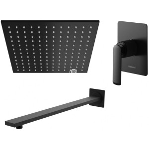 Kohlman EXPERIENCE BLACK QW220EBQ30 zestaw prysznicowy z deszczownicą Q30EB czarny