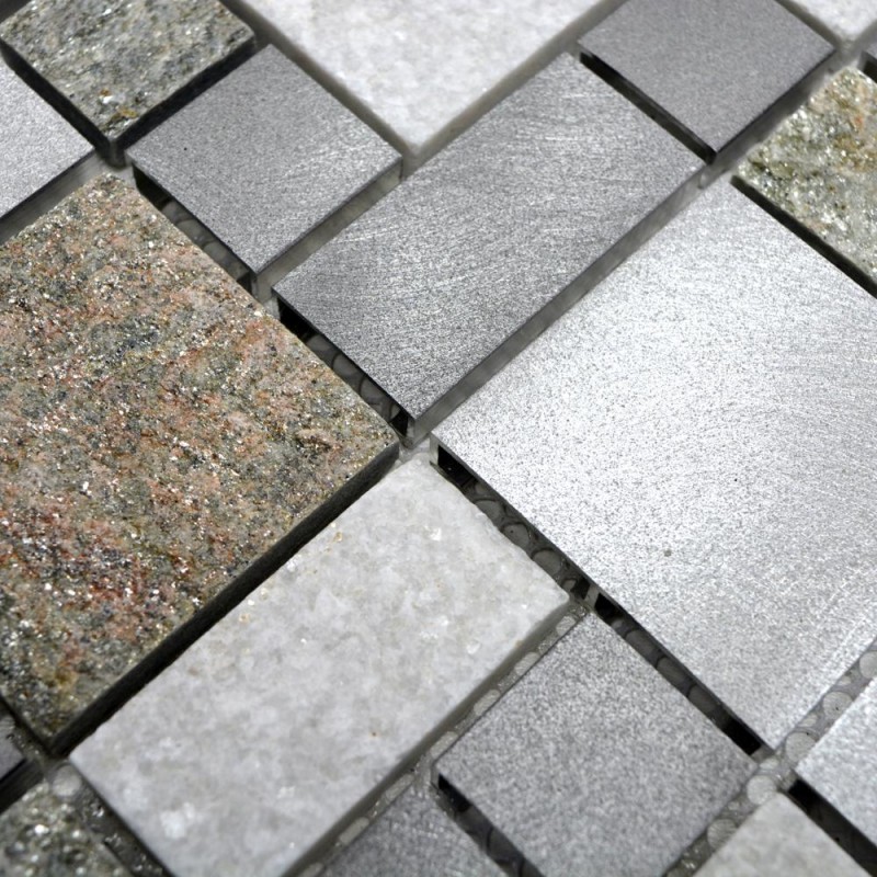 Mozaika kwadratowa szara metal kamień Metropol MM 0202 30,0 x 30,0 102182