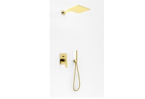Kohlman EXPERIENCE GOLD BRUSHED QW210EGDBQ30 zestaw prysznicowy z deszczownicą Q30EGDB złoto szczotkowane