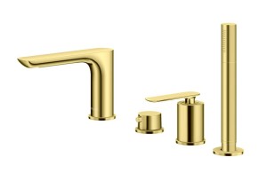 Kohlman EXPERIENCE GOLD QB244EGD bateria wannowa 4-otworowa złota