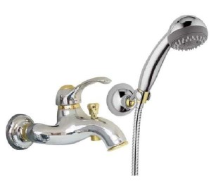 Paffoni Flavia FA024CO bateria wannowa ścienna jednouchwytowa chrom/złota