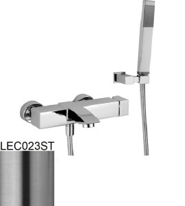 Paffoni Level LEC023ST bateria wannowa ścienna jednouchwytowa stal szczotkowana