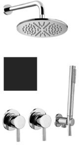 Paffoni Light LIG010NO70ZSC3A czarny podtynkowy zestaw prysznicowy