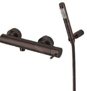 Paffoni Light LIG168DNKN bateria prysznicowa ścienna jednouchwytowa czarny nikiel