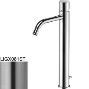 Paffoni Light LIGX081ST bateria umywalkowa wysoka stojąca jednouchwytowa stal szczotkowana