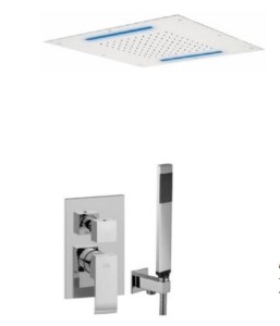 Paffoni Rubinetterie Chromoterapia LES018ZES01-LED zestaw prysznicowy z deszczownicą sufitową LED chrom