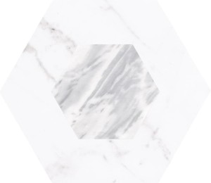 Płytki jasno szare ciemno szare hexagon Equipe Bardiglio Geo Dekor 17.5X20
