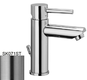 Paffoni Stick SK071ST bateria umywalkowa stojąca jednouchwytowa stal szczotkowana