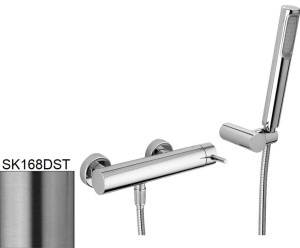 Paffoni Stick SK168DST bateria prysznicowa ścienna jednouchwytowa stal szczotkowana