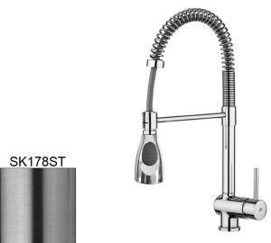 Paffoni Stick SK178ST bateria kuchenna stojąca jednouchwytowa stal szczotkowana