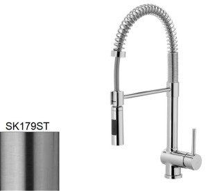 Paffoni Stick SK179ST bateria kuchenna stojąca jednouchwytowa stal szczotkowana