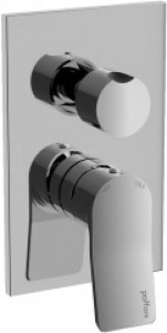 Paffoni Tilt TI019ST bateria prysznicowa podtynkowa 3-drożna z przełącznikiem jednouchwytowa stal szczotkowana