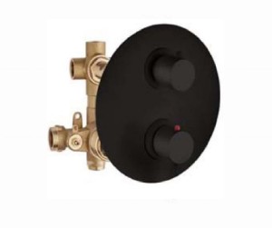 Palazzani DIGIT COLOR Black Mat 96259338 + 99277310 bateria podtynkowa z termostatem czarna
